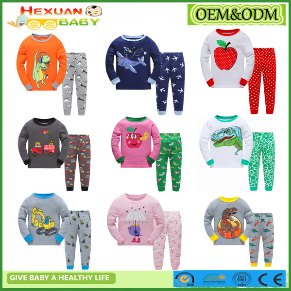 2-7y, Precio Barato Mayorista Ropa de Bebé Pijamas de Algodón Orgánico