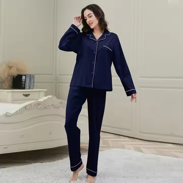 Nuevos pijamas de otoño y primavera de manga larga para niños, modal de bambú, suaves de algodón, pijama para niños y niñas