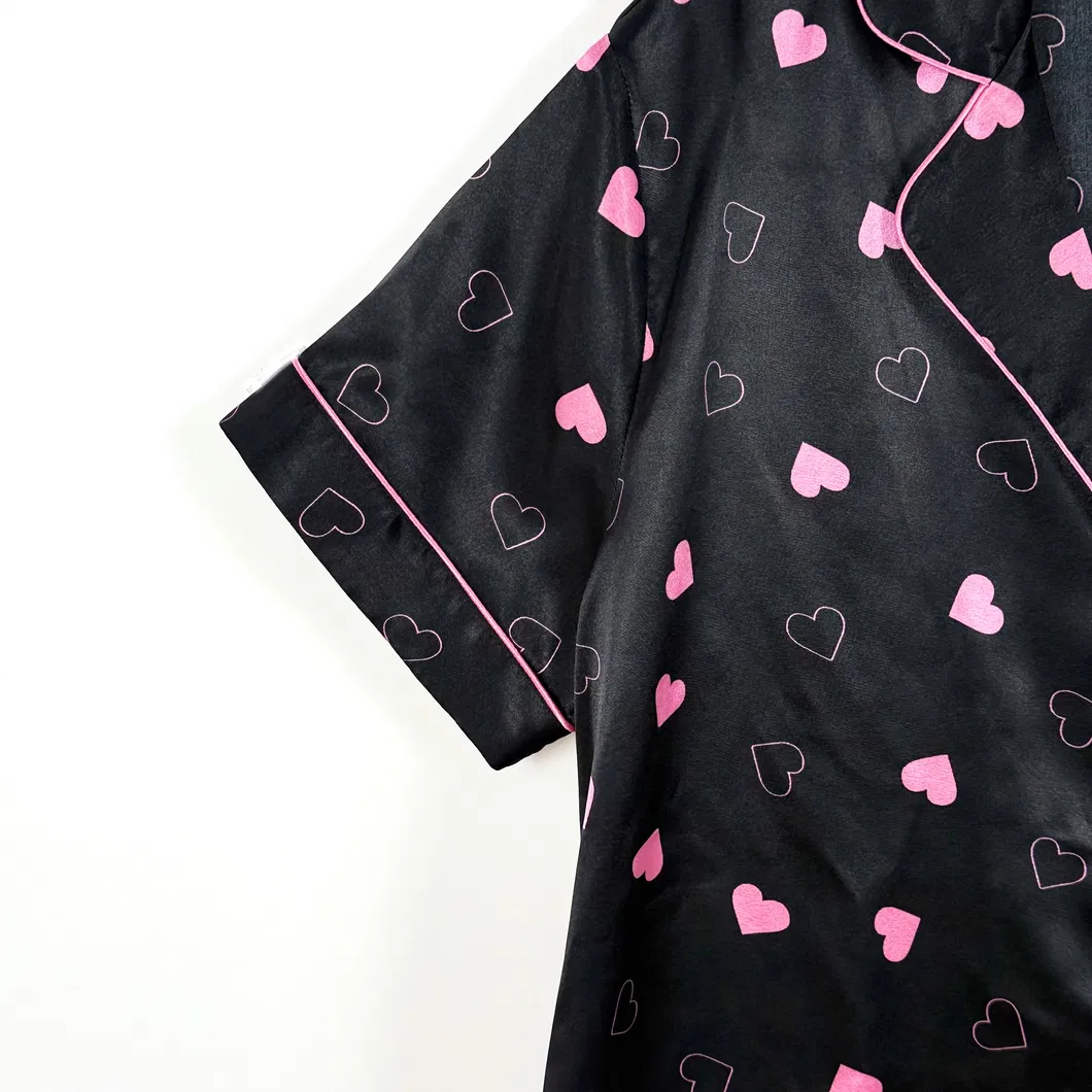 Conjunto de pijama suelto de seda de talla grande personalizado para dormir