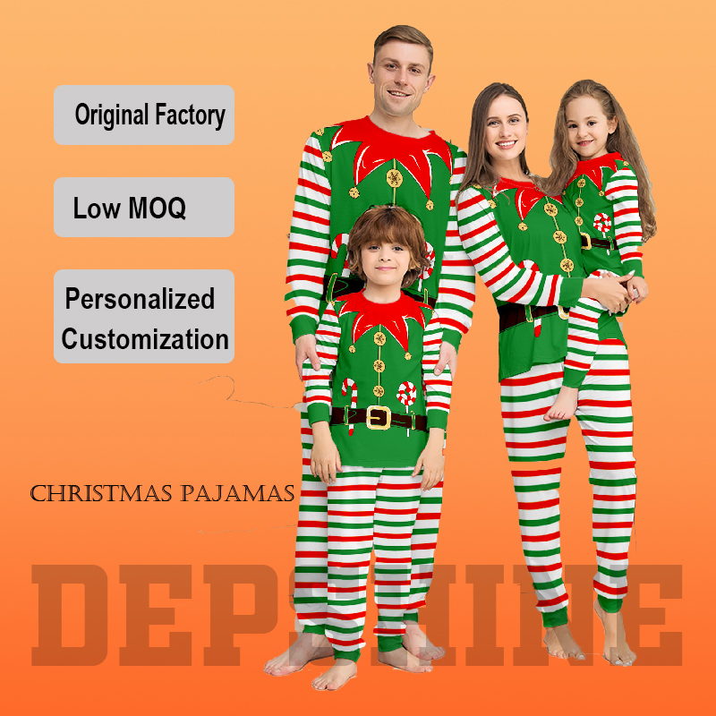 Pijamas navideños personalizables para padres e hijos