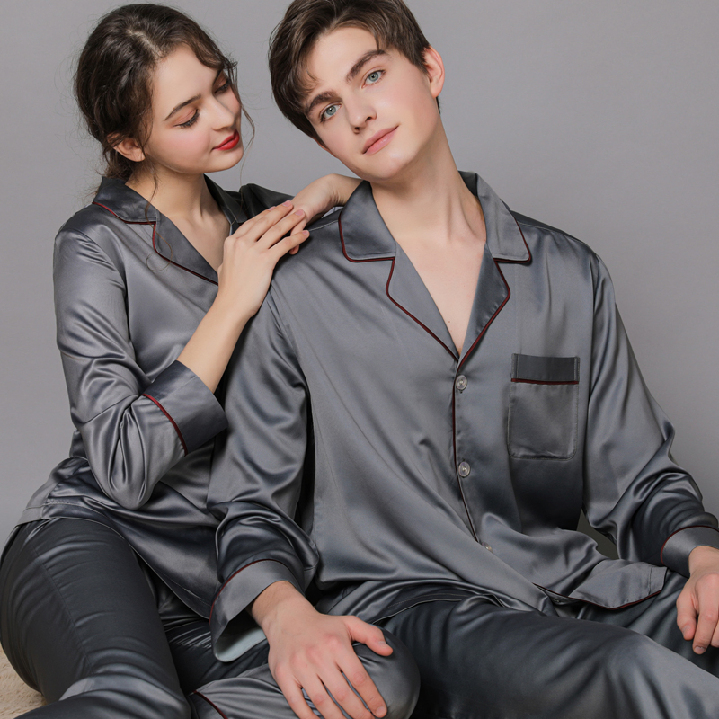 Conjunto de Pijamas de Seda Pura para Pareja de Fábrica con Logo Personalizado 100%