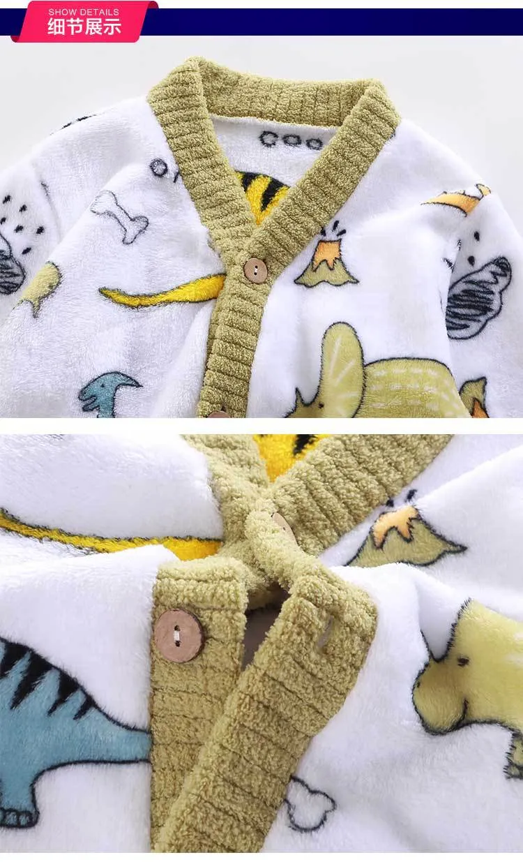 Detalle pijama niños felpa coral