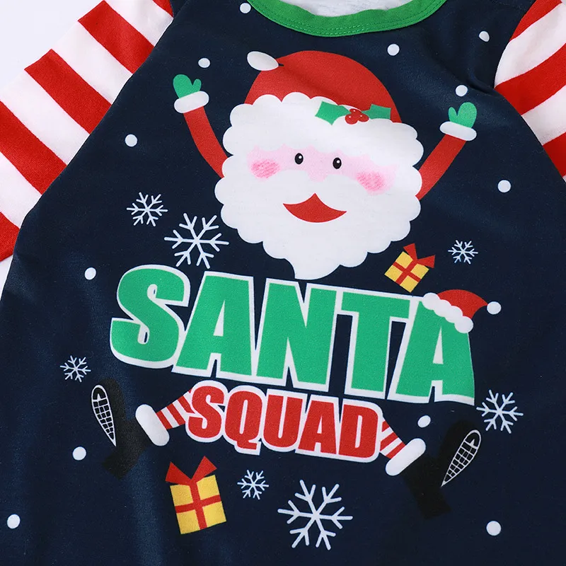 Conjunto de pijamas navideños familiares al por mayor Santa para padres e hijos, pijama de manga larga, ropa de dormir familiar