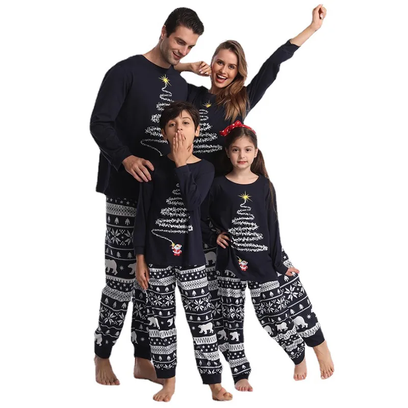 Conjunto de pijamas navideños de tallas grandes para toda la familia para hombres, mujeres y niños