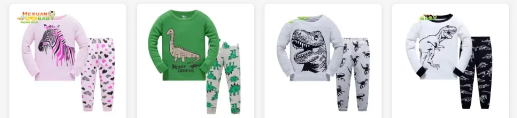 2-7y, Pijamas para Niños 100% Ropa de Algodón Orgánico para Bebés Pijamas al por mayor Ropa de Dormir para Niños