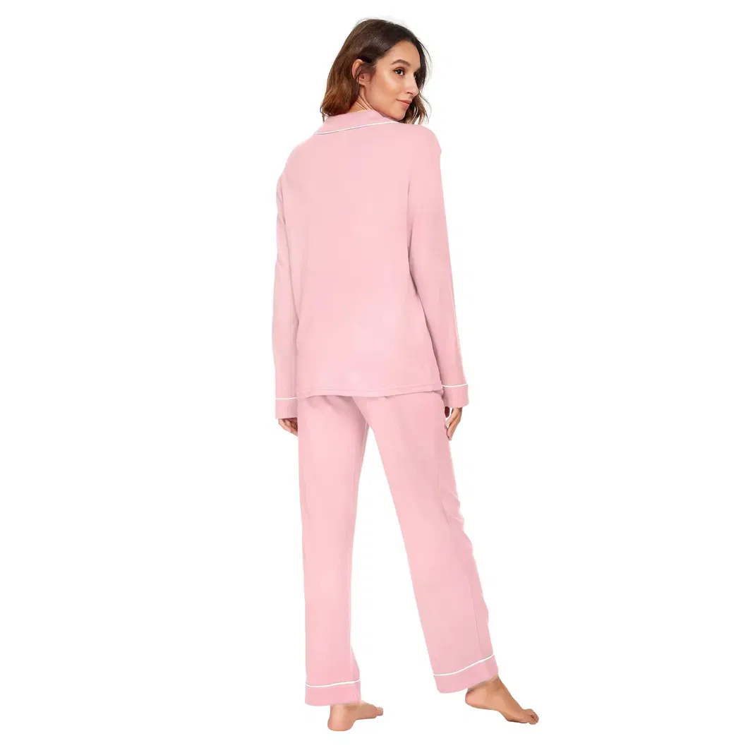 Conjunto de pijama para mujeres de manga larga, sostenible, de viscosa de bambú