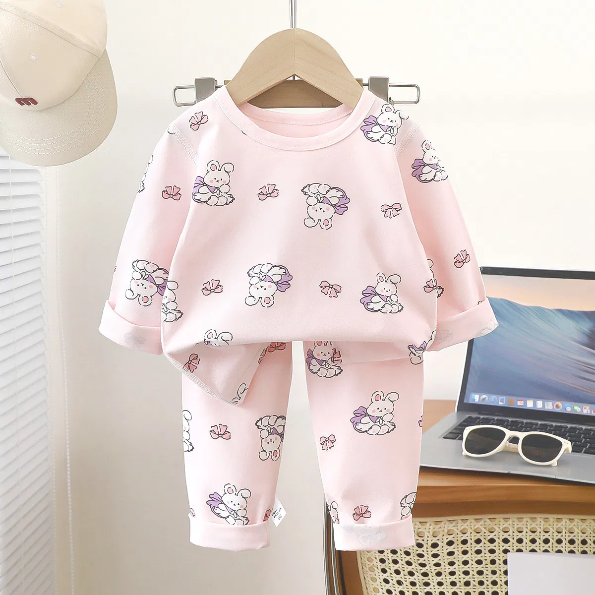 Conjunto de pijama al por mayor ropa infantil - Estampado de muñeco de nieve navideño