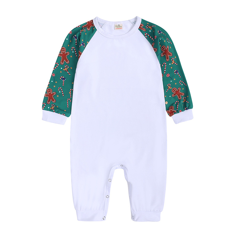 Pijamas navideños a juego para la familia, personalizados, de algodón, al por mayor, impresión por sublimación, pijamas navideños en blanco