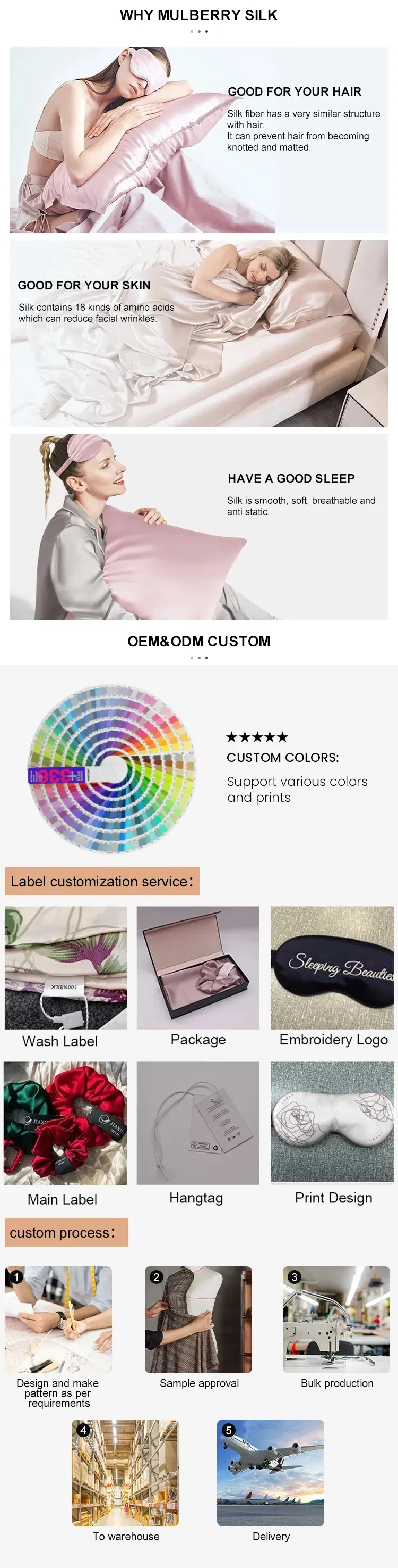 Conjunto de pijamas de seda de morera personalizados, batas de seda con cinturón, ropa de dormir de seda