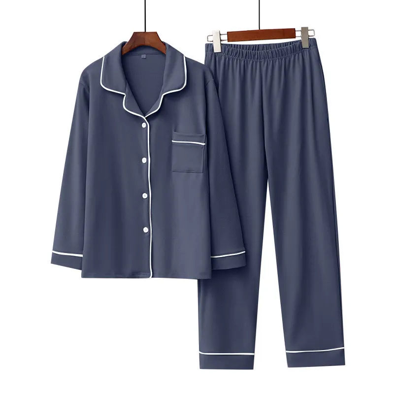 Conjunto de pijamas de pareja de cardigans de casa de felpa, cálido para otoño e invierno