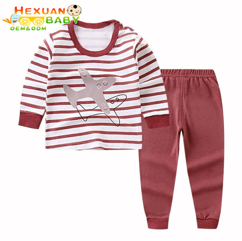 Ropa de casa para bebés de alta calidad, traje de algodón orgánico, ropa para niños y niñas, pijamas de otoño e invierno