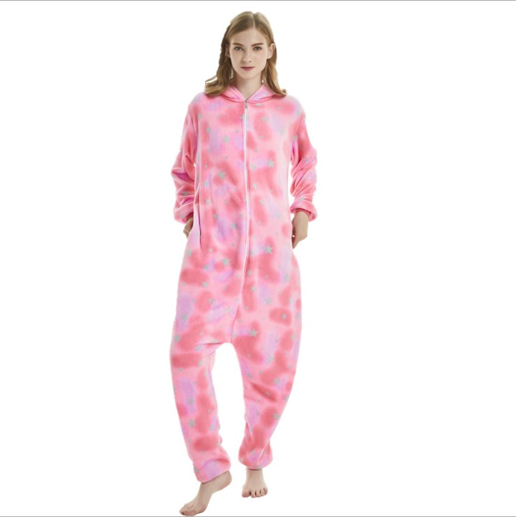 Diseño de unicornio para mujeres, pijama rosa en mono para uso de cosplay