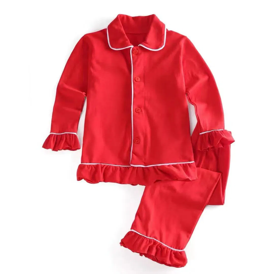 Conjunto de pijamas navideños clásicos para niños, ropa de punto sólida para niños, conjunto de pijama, pijamas familiares, pijama