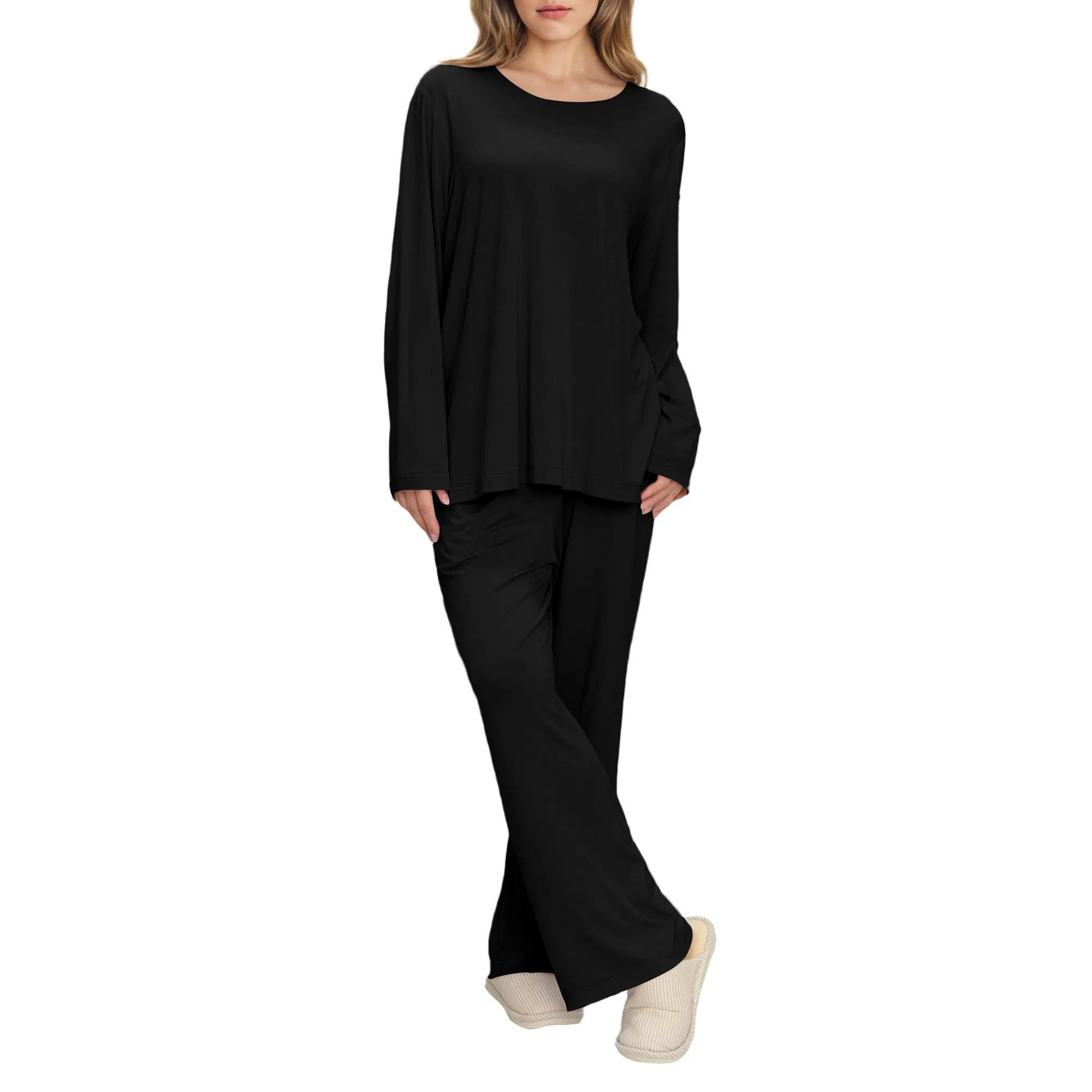 Pijamas de mujer de viscosa de bambú, cómodos, pijamas personalizados, ropa de casa para ladies