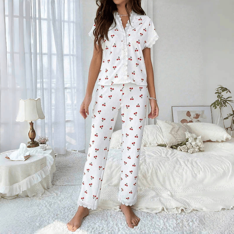 Pijamas de Mujeres 2 Pieza Sin Mangas Conjunto Transpirable Ropa de Casa Ropa de Dormir