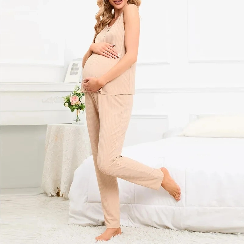 2023 Conjunto de Pijamas de Maternidad para Lactancia Ropa de Dormir Pijama de Maternidad