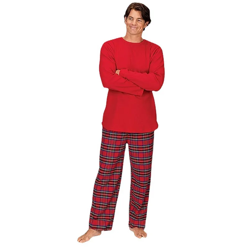 Pijamas de familia de algodón y poliéster para sublimación personalizados, conjuntos a juego en blanco para bebés, hombres, mujeres y niños, pijamas de Navidad