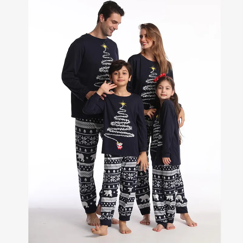Conjunto de pijamas navideños de tallas grandes para toda la familia para hombres, mujeres y niños