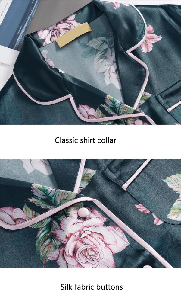 Pijamas de seda satinada personalizados para mujeres