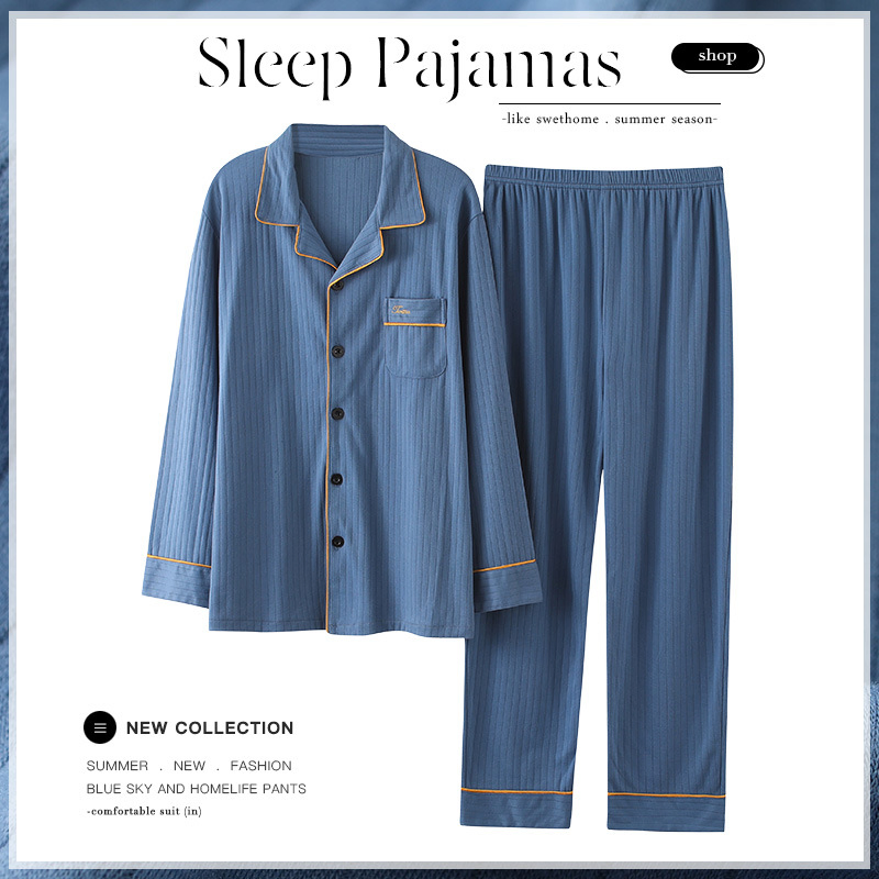 2023 Nuevo estilo de cárdigan de algodón de manga larga, conjunto de pijama de algodón de solapa, ropa de casa suave y cómoda para mujeres