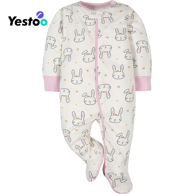 Pijama de una pieza con pies para dormir y jugar 100% de algodón orgánico