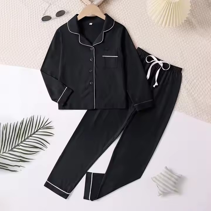 Nuevos pijamas de otoño y primavera de manga larga para niños, modal de bambú, suaves de algodón, pijama para niños y niñas