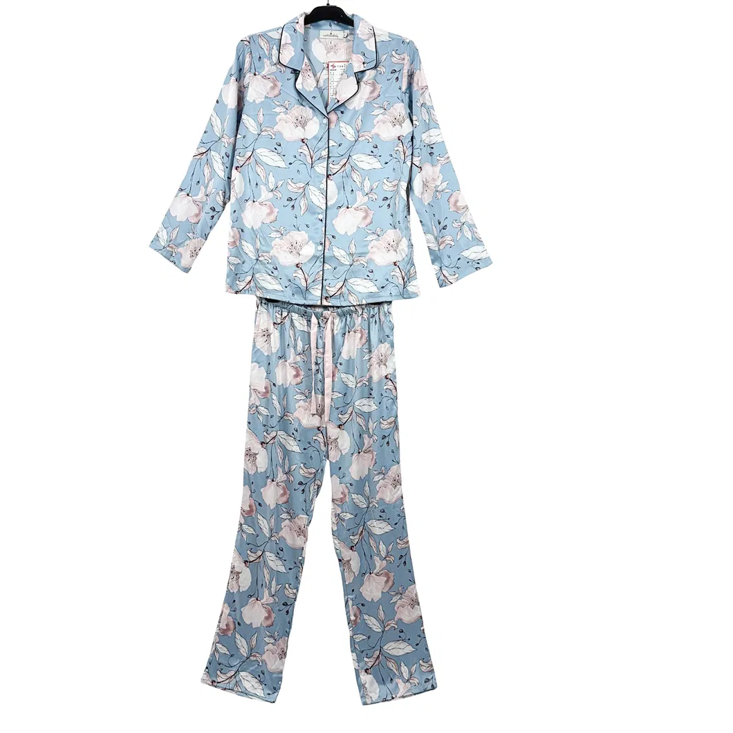 Pijamas personalizados de seda de morera orgánica para dormir, conjunto de pijama relajado