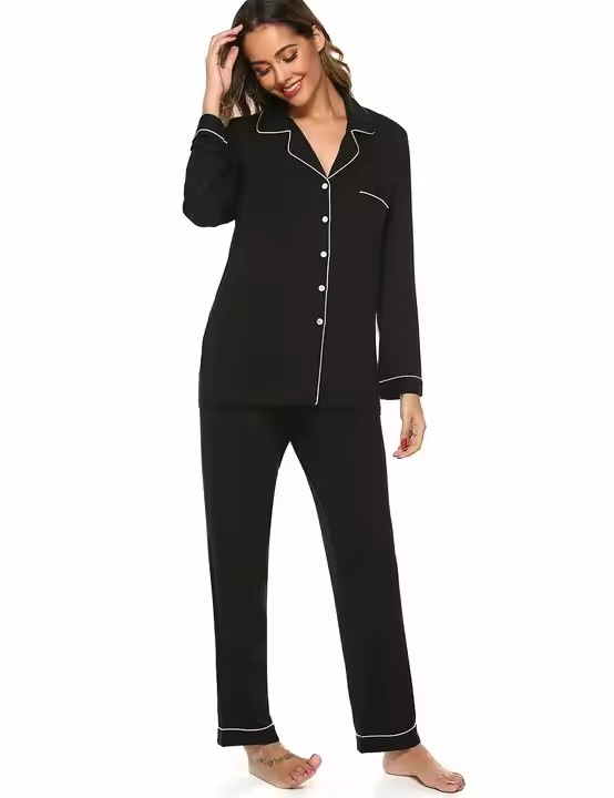 Conjunto de Pijama de Bambú Orgánico para Mamá, Pijama Ecológico de Bambú, Pijama Sostenible para Embarazadas, Conjunto de Pijamas de Maternidad, Pijamas para Embarazadas