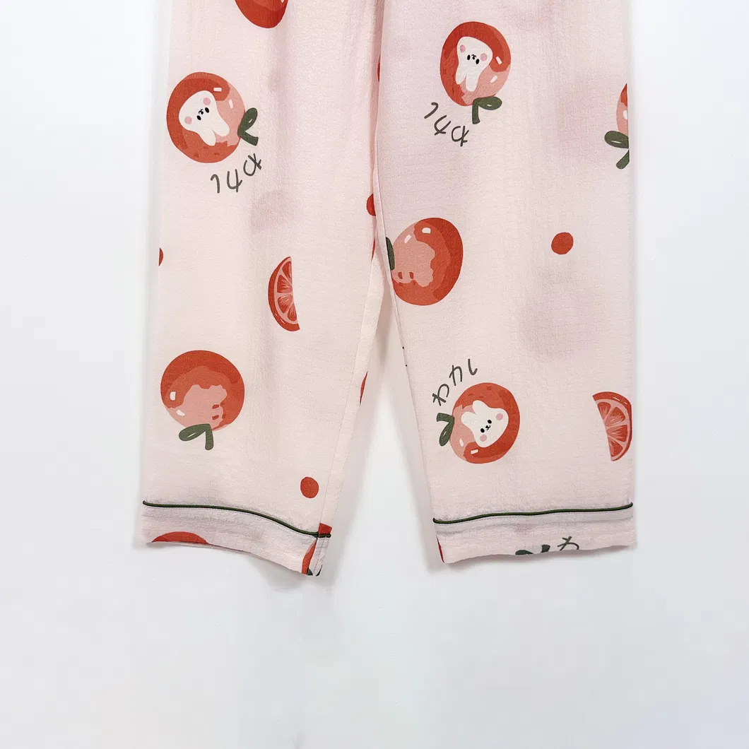 Conjunto de pijama de lujo de seda personalizada de verano, ajuste relajado al por mayor