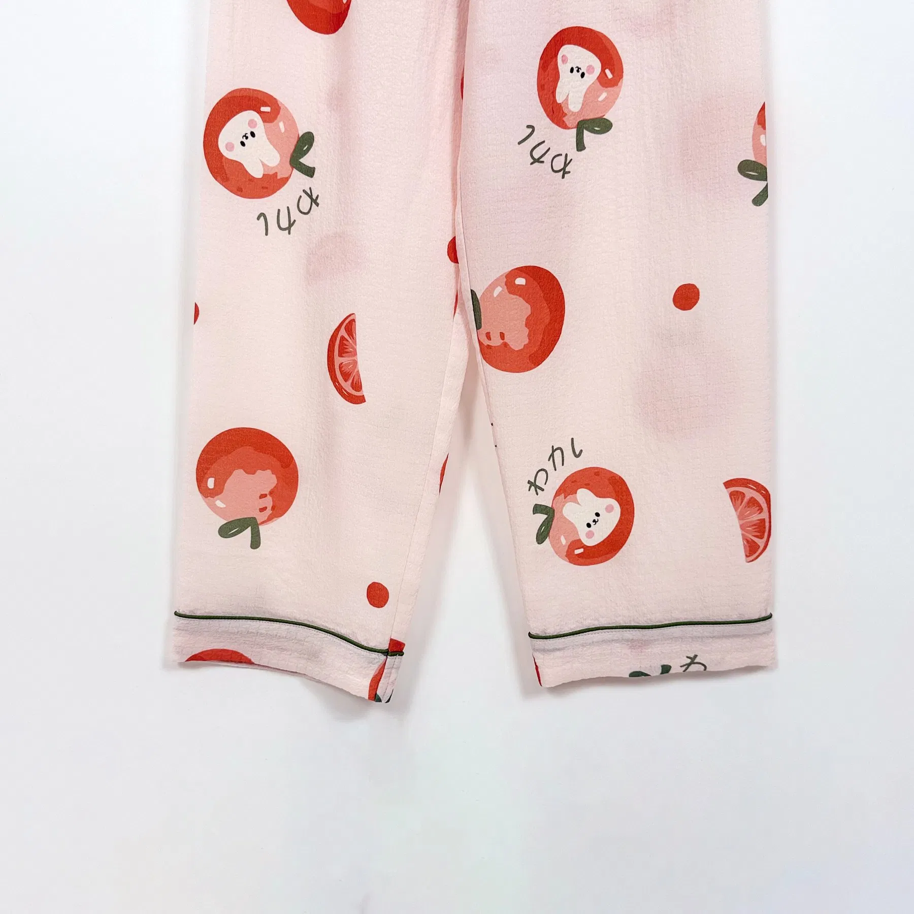 Conjunto de pijama elegante de seda personalizada de verano, holgado y masivo