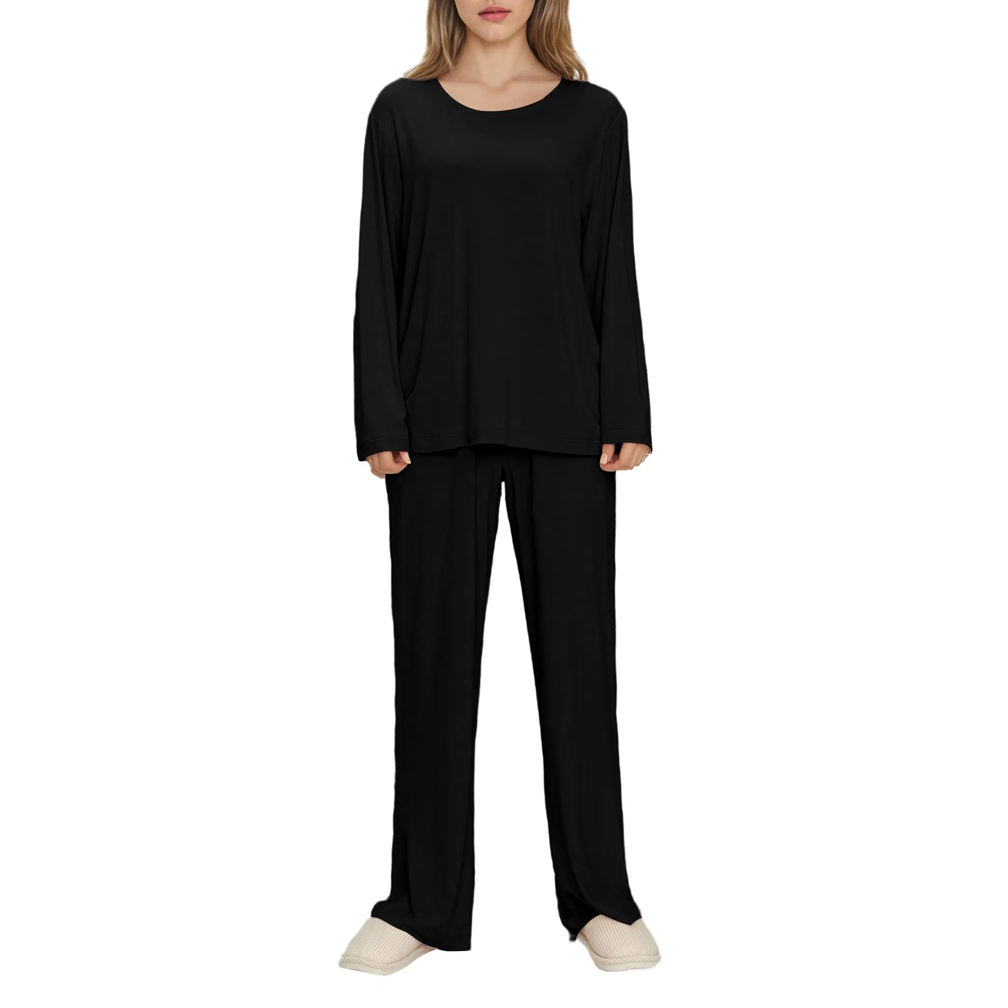 Pijamas de mujer de viscosa de bambú, cómodos, pijamas personalizados, ropa de casa para ladies