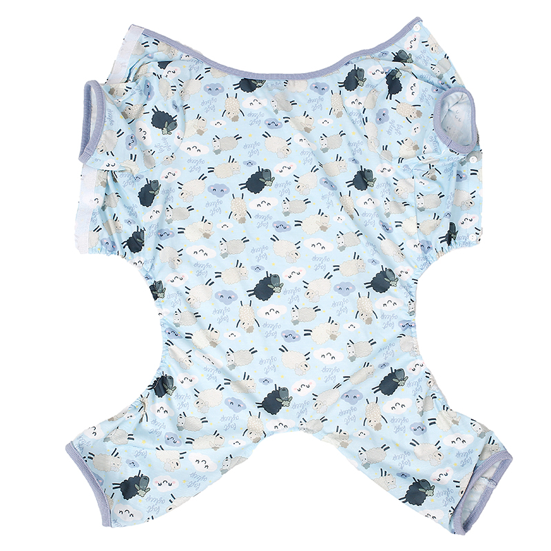 100% Pijamas de perro de tela impresa de dibujos animados de poliéster transpirables