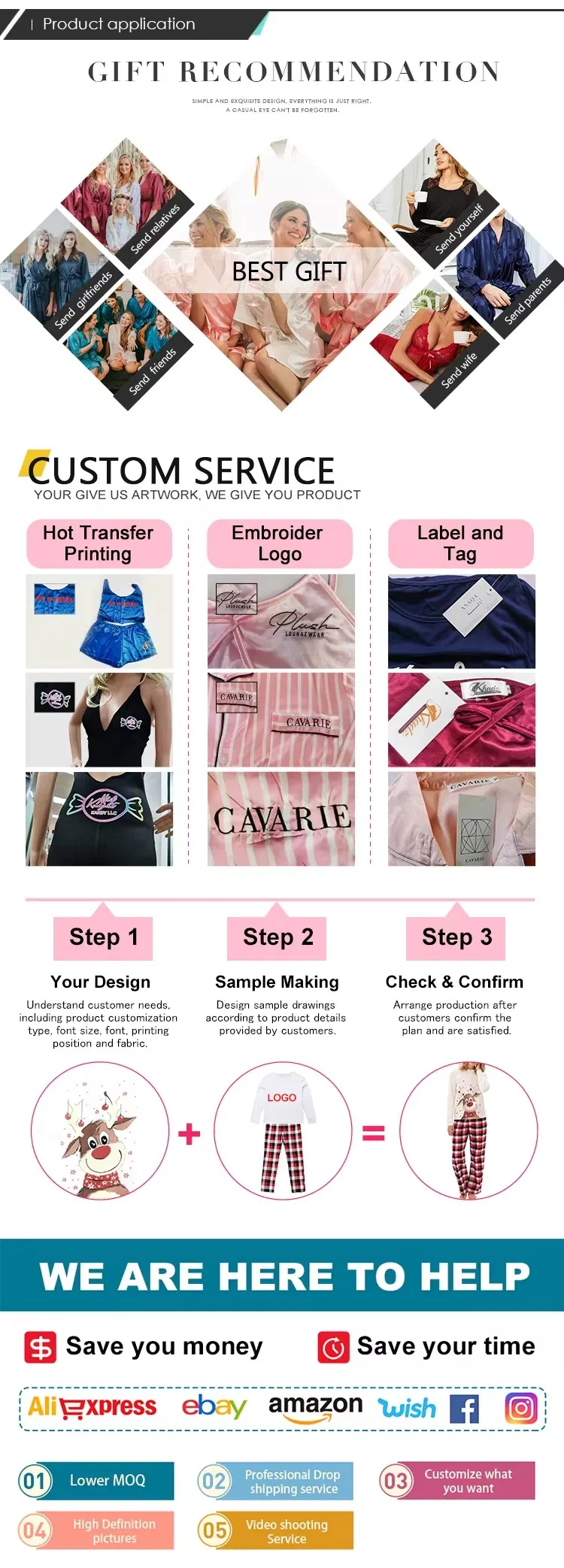 Conjunto de Pijamas de Seda Satinada para Mujeres 100% Conjunto de Dos Piezas de Manga Larga para Dormir