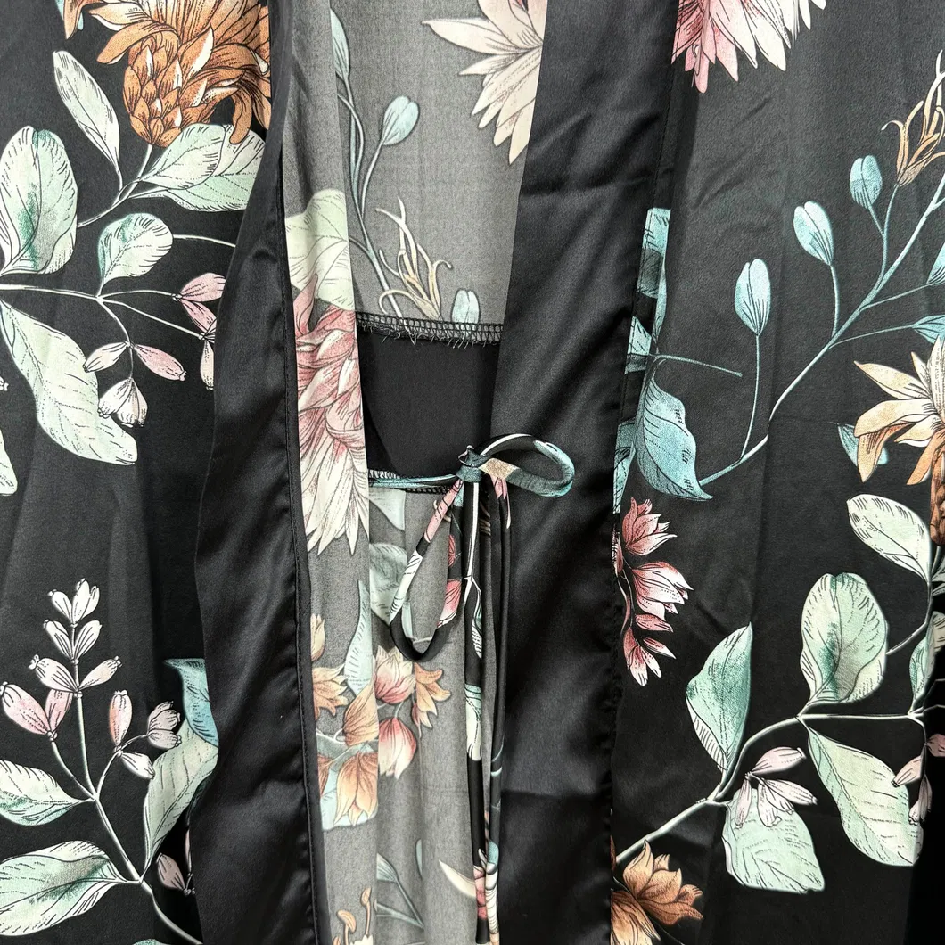 Conjunto de pijama de verano de seda texturizada de lujo con bata de dormir