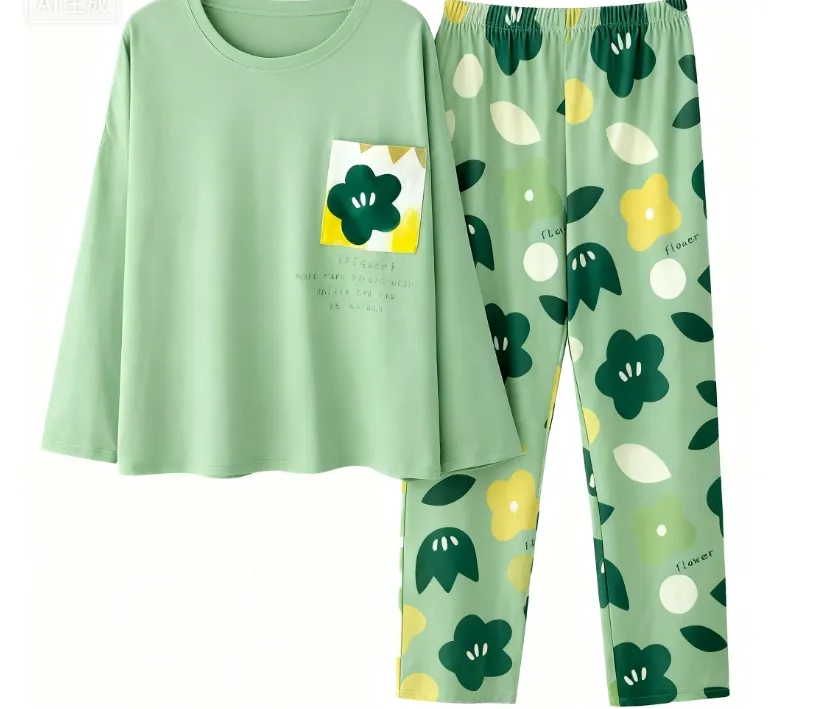 Pijama manga larga algodón