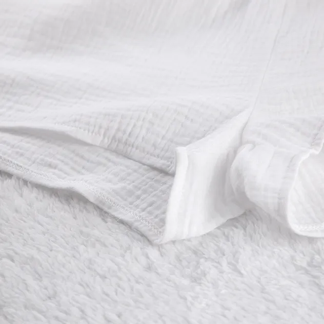 Conjunto de pijama de algodón crepe suave y transpirable, cómodo para el hogar, verano de chicas suaves