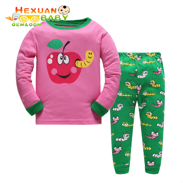 2-7y, Precio Barato Mayorista Ropa de Bebé Pijamas de Algodón Orgánico