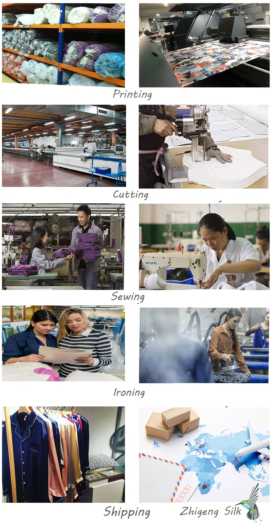 Proceso de producción pijamas de seda