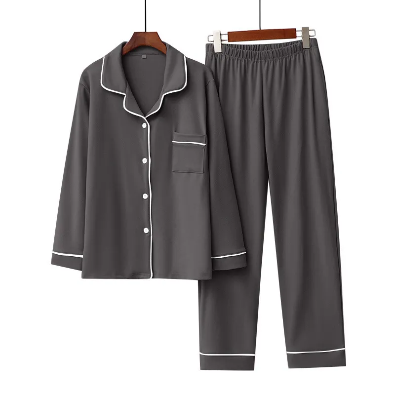 Conjunto de pijamas de pareja de cardigans de casa de felpa, cálido para otoño e invierno