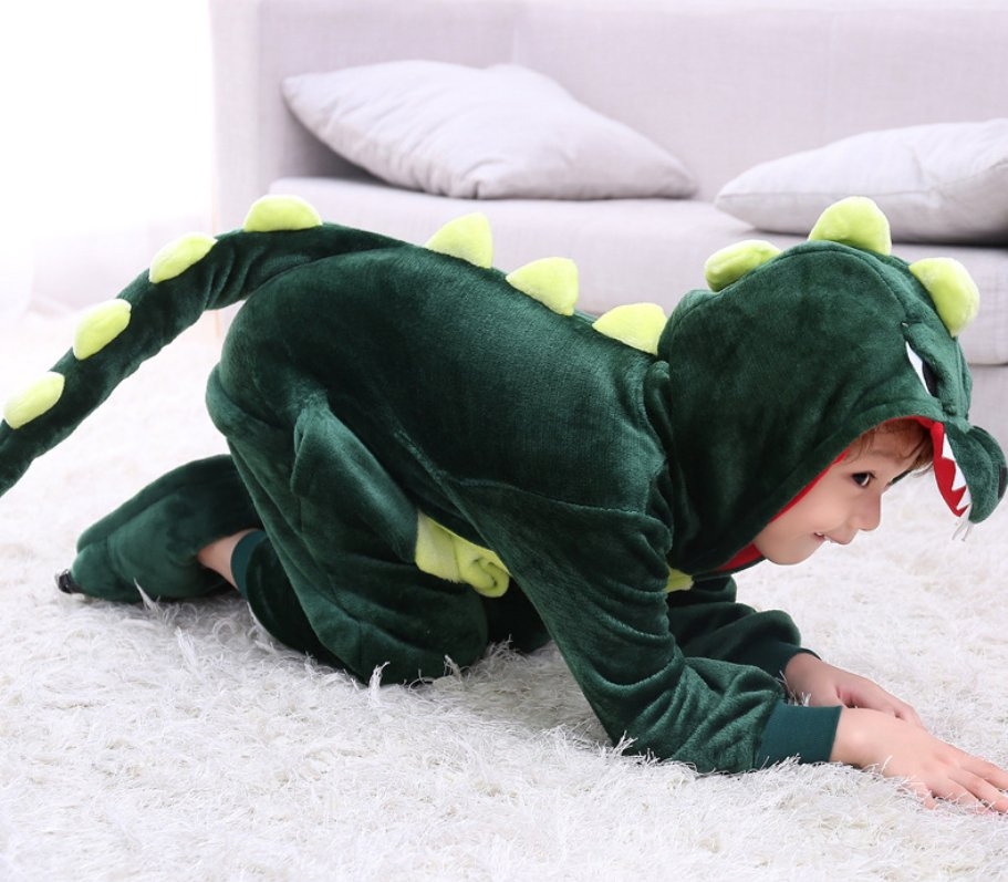 Pijama de casa de dibujos animados de animales para niños de otoño e invierno con capucha
