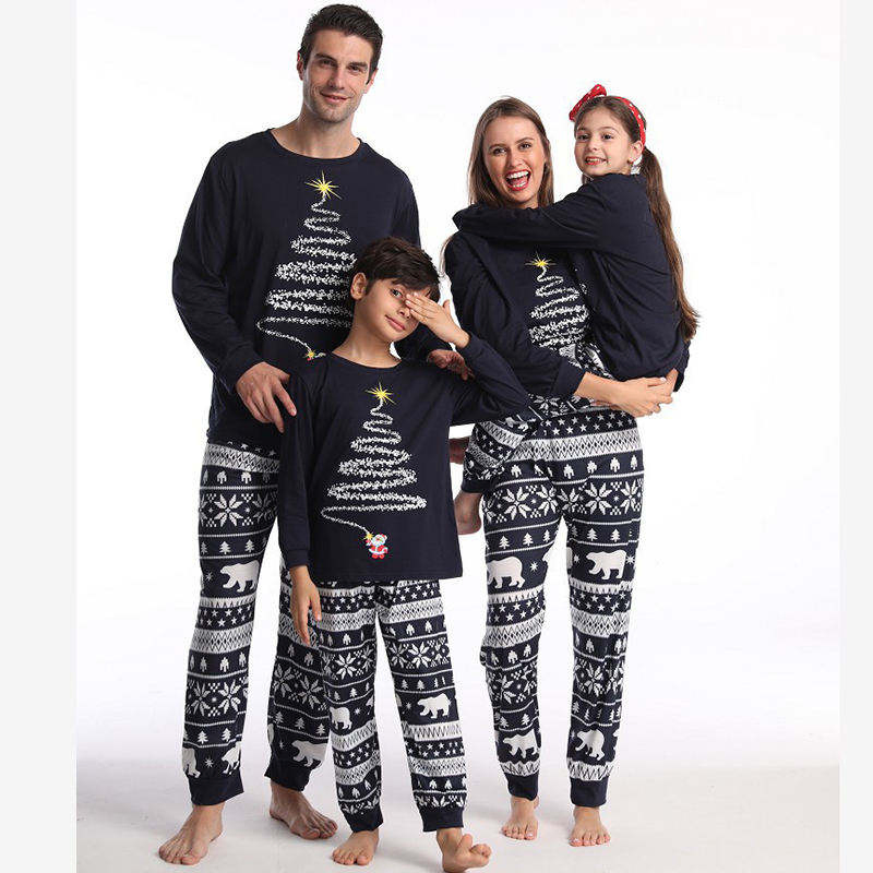 Conjunto de pijamas navideños de tallas grandes para toda la familia para hombres, mujeres y niños