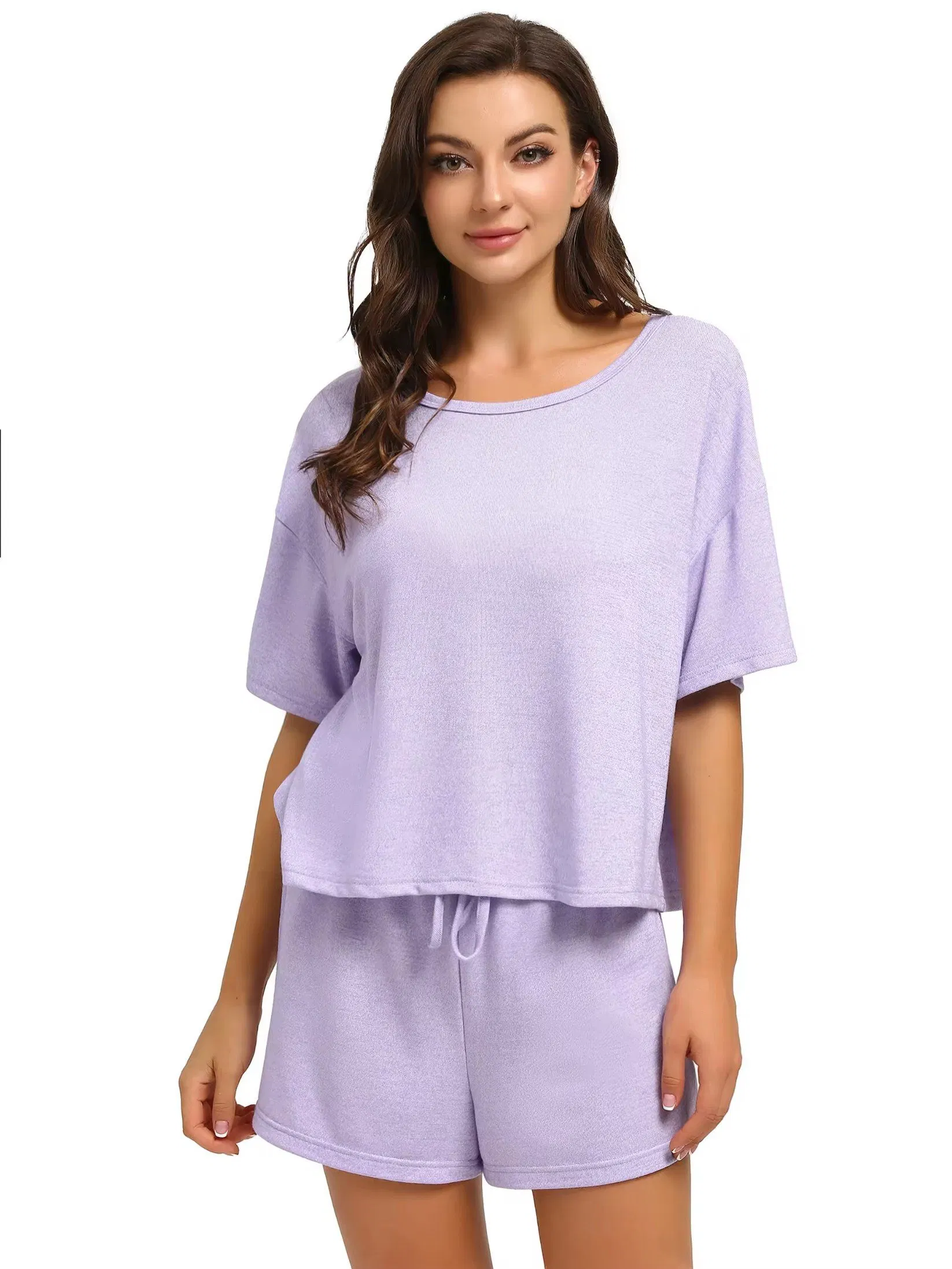 Conjunto de pijama para mujeres, de manga corta, dos piezas, ropa de verano para estar en casa, fabricante de ropa de dormir