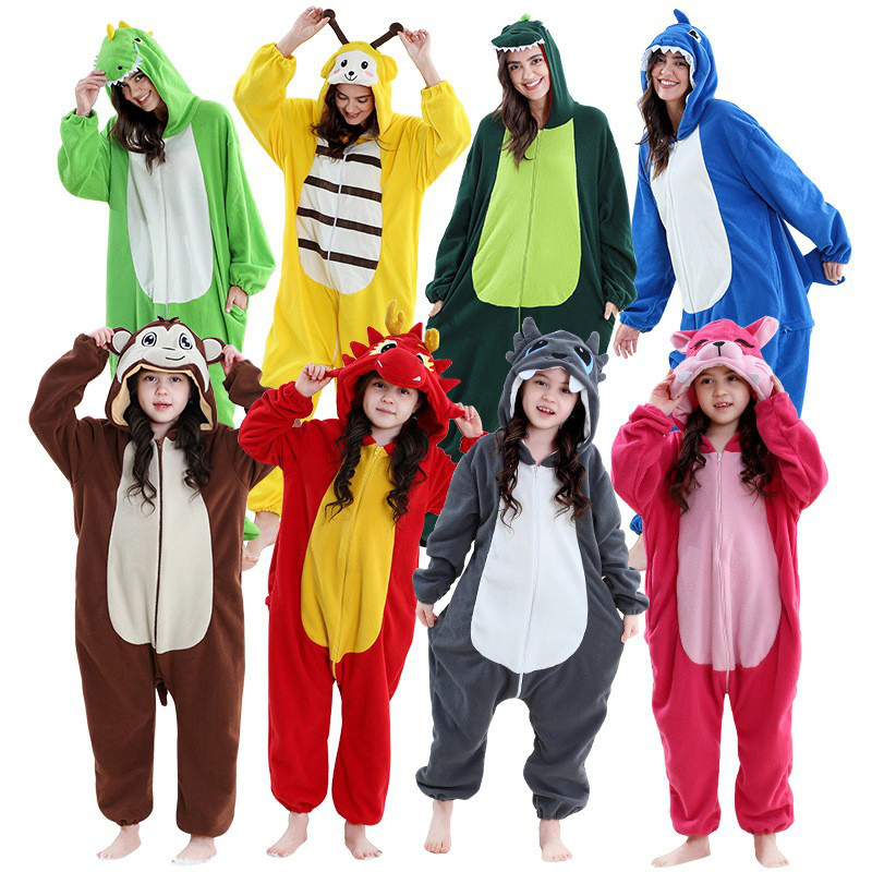 Nuevo mono de forro polar para el hogar, disfraces de rendimiento para niños y adultos, ropa de casa familiar