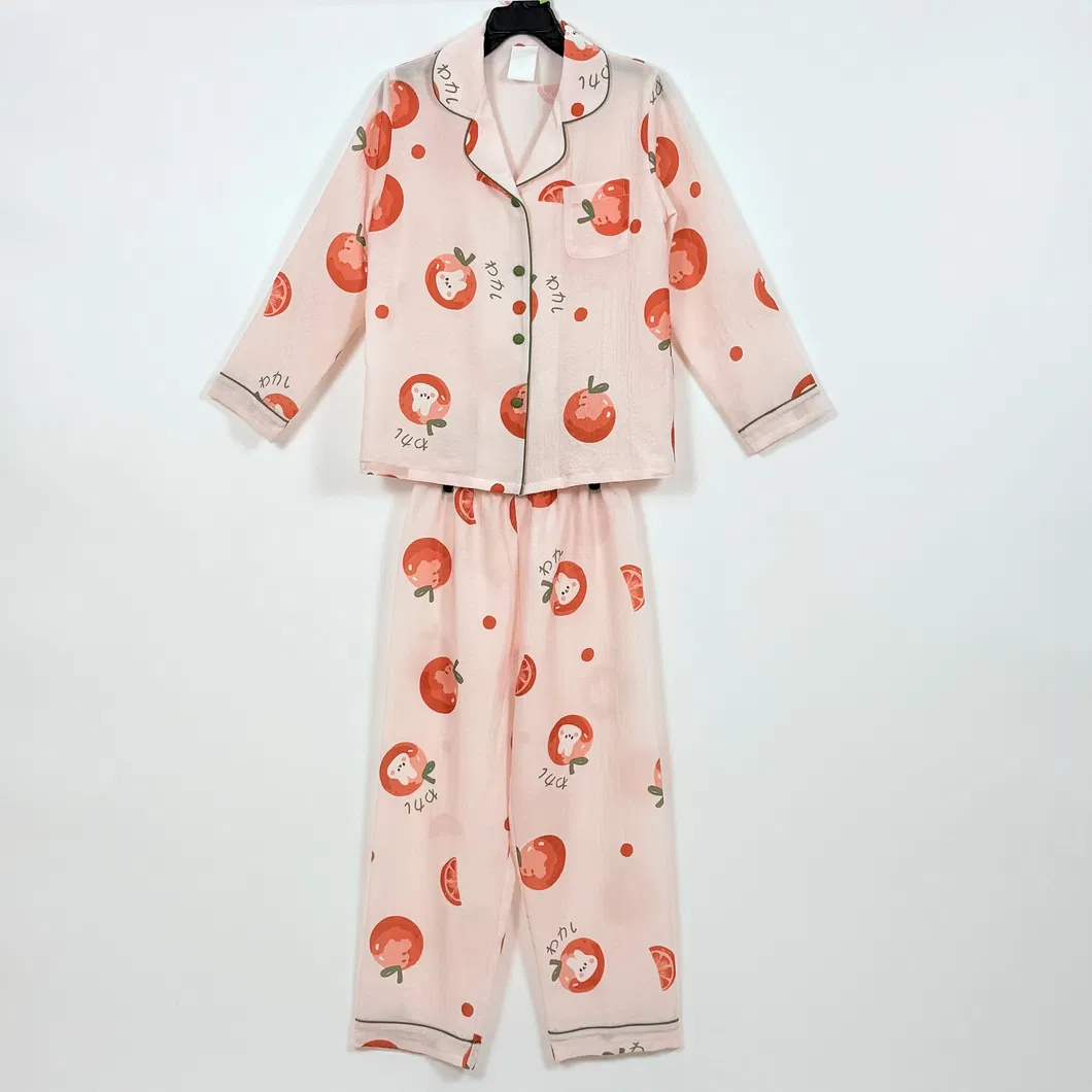Conjunto de pijama ligero personalizado de seda de verano al por mayor