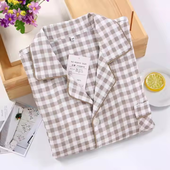 Pijama largo de rayas para mujeres, ropa de dormir cómoda para mujeres, algodón