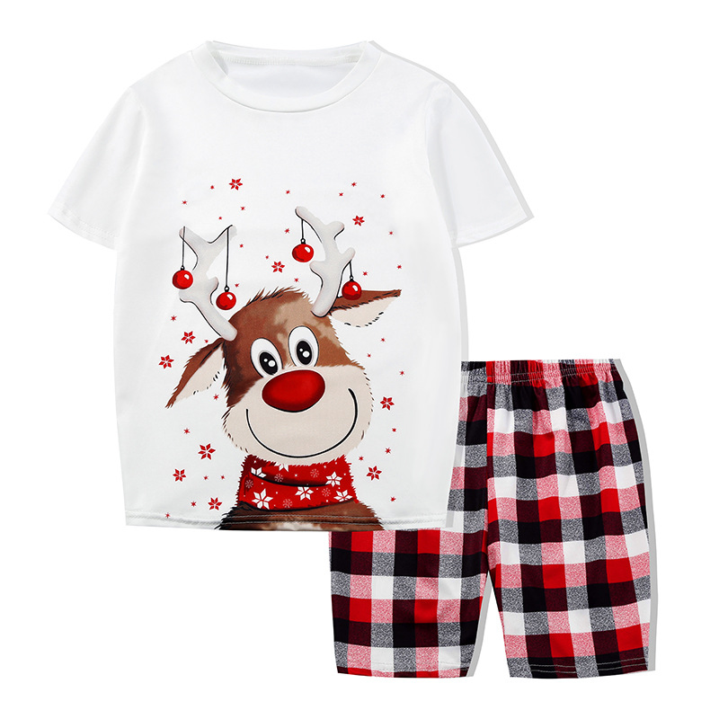 Conjunto de pijamas de manga larga para toda la familia con estampado navideño