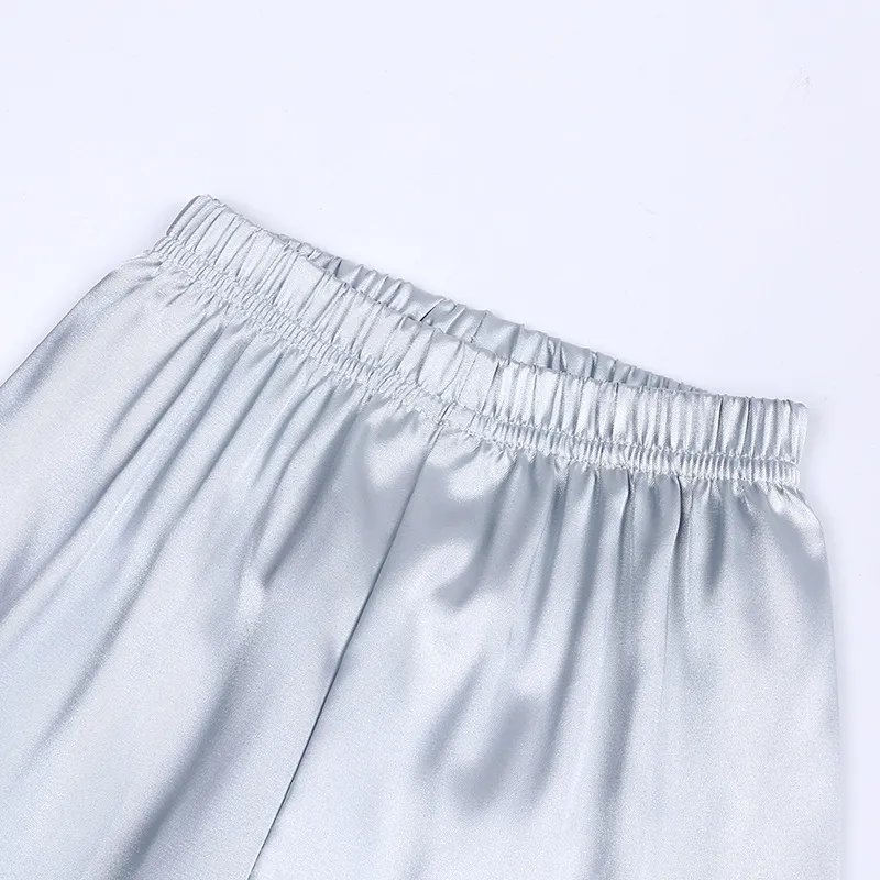 Conjunto de pijamas de satén para mujeres, ropa de dormir para el hogar, pijama de verano