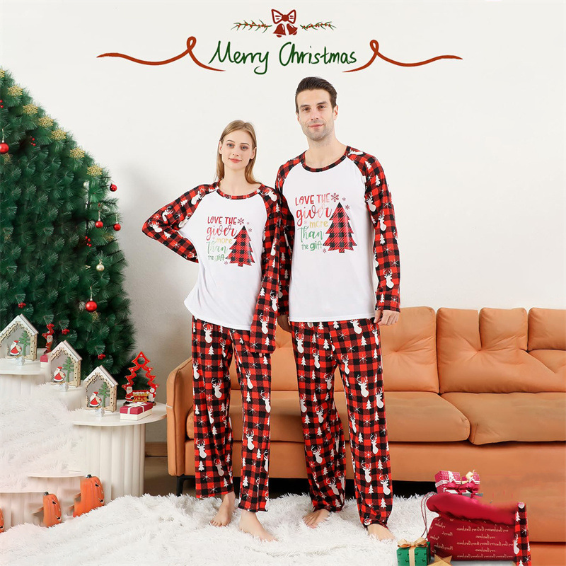Pijamas a juego de familia con estampado de renos, ropa de dormir acogedora para las fiestas