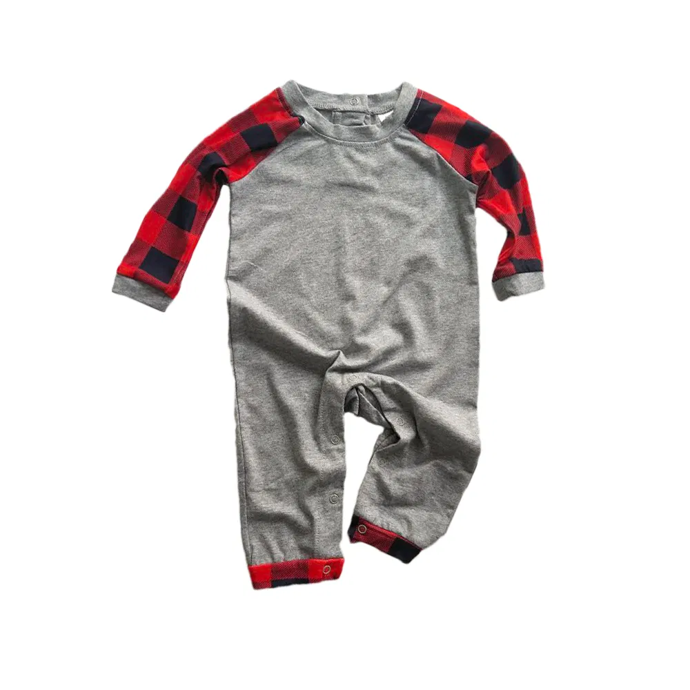 Pijamas familiares de Navidad con diseño de cuadros en venta caliente