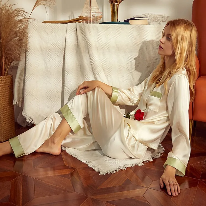 Pijamas de satén a medida para mujeres, ropa de descanso de otoño